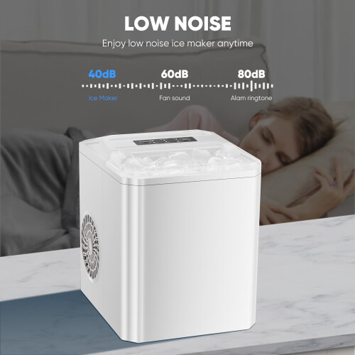 Countertop Ice Maker White 26 lbs/24h 9 cubes/6 min 2