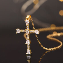 Cross Pendant Necklace for Women with Zircon