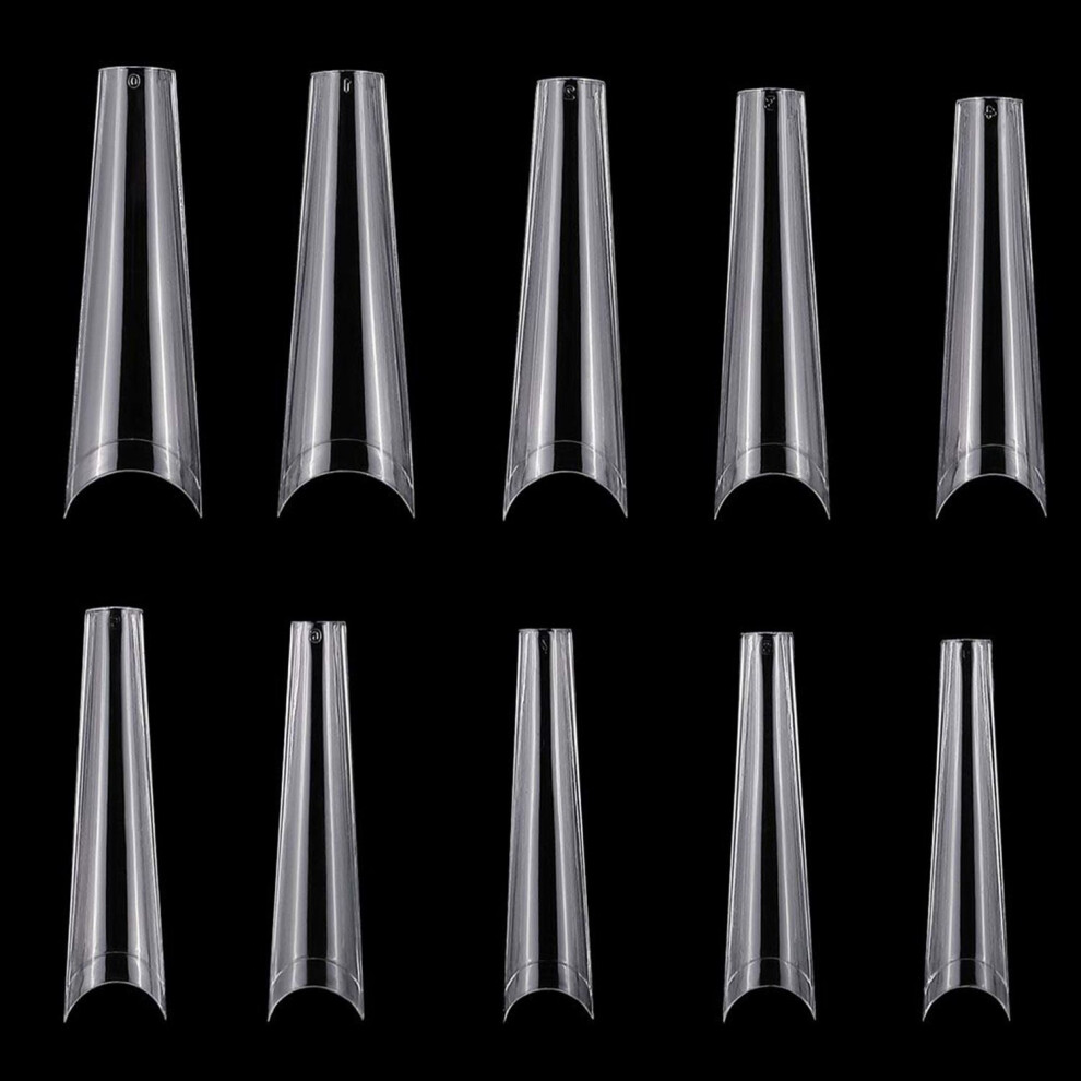 False Nail Tips C Curve Half Cover French Style 500 pcs