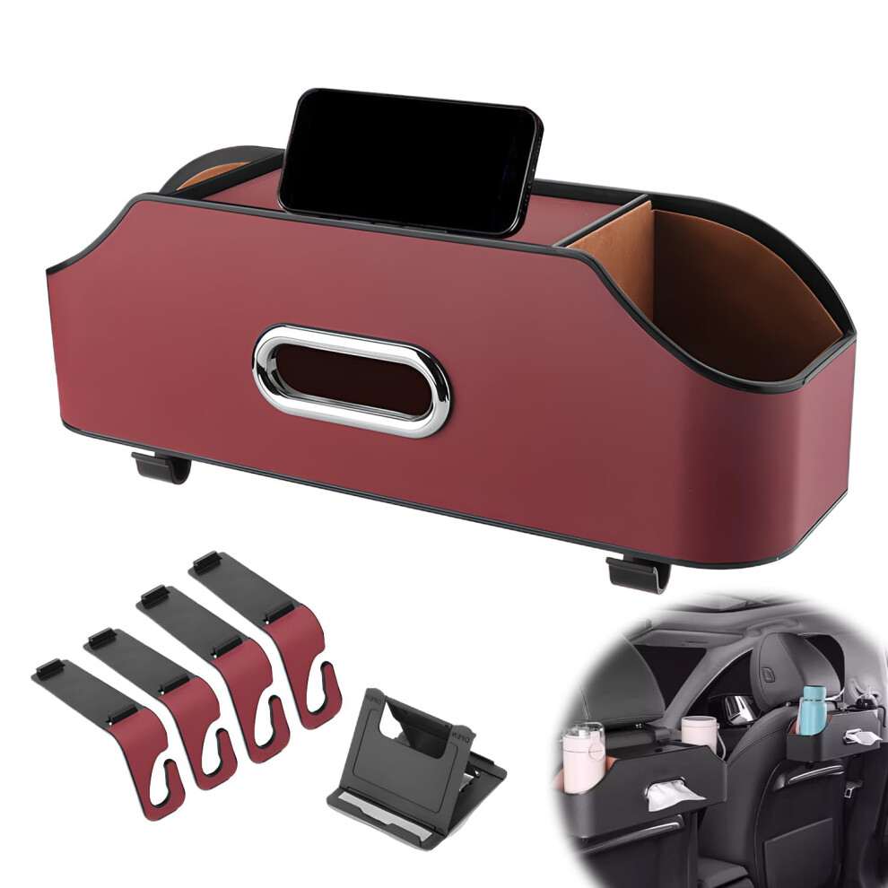 Car Backseat Organizer 4-In-1 With Cup Holder Trash Bin And 900223241559