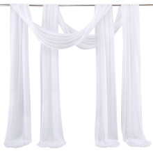 Voile gardinpaneler gjennomsiktig polyester 2-pakning 70 cm x 216,5 tommer