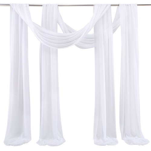 Cortinas de Voile em Poliéster Transparente - Pacote com 2 Unidades - 70cm x 216,5 polegadas