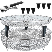 Air Fryer Rack Upgrade – Stainless Steel Round Stackable
