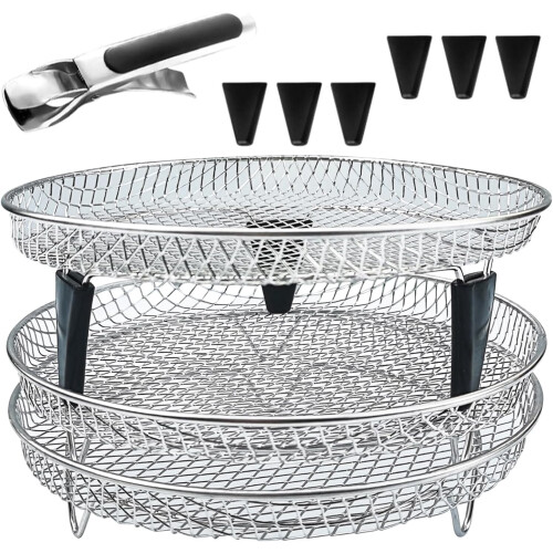 Air Fryer Rack Upgrade – Stainless Steel Round Stackable