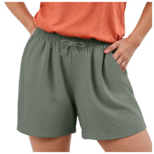 Women's Linen Blend High Waisted Drawstring Shorts 4 Inch