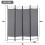Fabric Room Divider Grey Folding 4-Panel Freestanding 7
