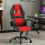 Gaming Chair PU Leather Adjustable Heavy Duty Red 2