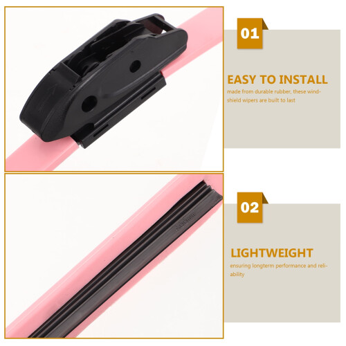 Car Windshield Wipers Pink Rubber 1 Piece 2