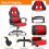 Gaming Chair PU Leather Adjustable Heavy Duty Red 7