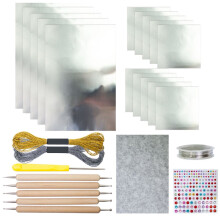 Bastelset für Metallprägung mit Folie, Silber/Gold, 1 Set