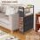 Black Skinny Side Table with 3 Drawers and Wheels 1
