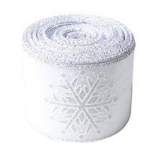 Schneeflocken-Weihnachtsband aus Polyester, 10 Yards