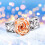 Bague Rose Creuse Ajourée, Plaqué Antique, Taille 6-10 7
