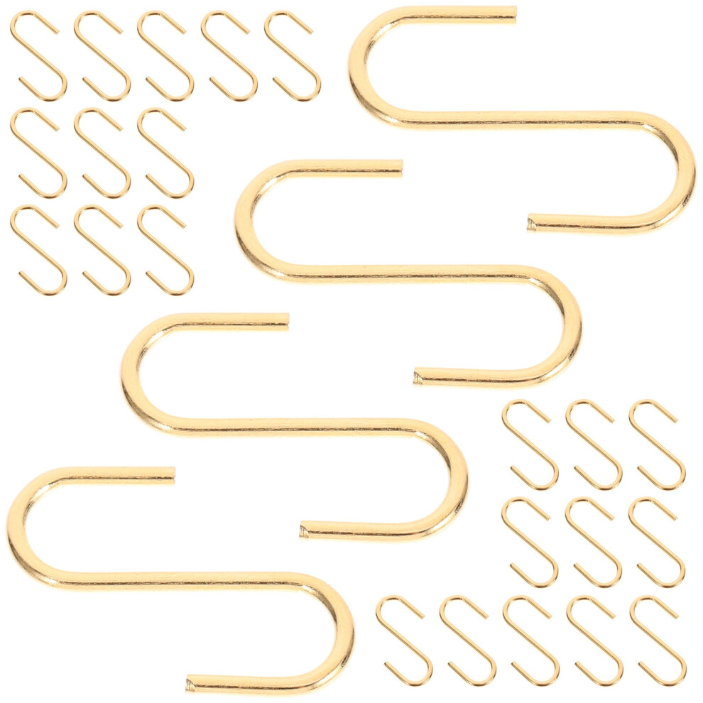 Golden Iron S-Shaped Hooks Home Use Durable 25Pcs 900223313331