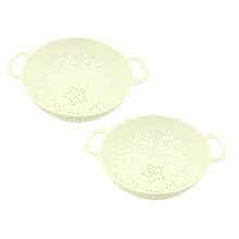 Lot de 2 mini-passoires en plastique de 19 cm avec double poignée