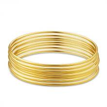 Messing boeddhistische armbandenset, 24 karaats verguld, 6,5 cm, 8 stuks