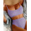 Hotian Damen High-Waist Rippstrick-Cami-Bikini-Set hell 4
