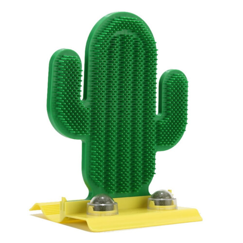 Cactus-Shaped Cat Wall Scratcher with Grooming Tool