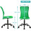 Executive armless office chair with lumbar support, green 3