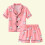 Kleinkind-Pyjama-Set aus Seidensatin mit Blumenmuster, 2-teilig 2