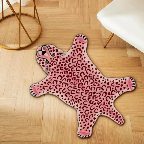 Leopard Print Non-Slip Bath Mat 16x24 Inch