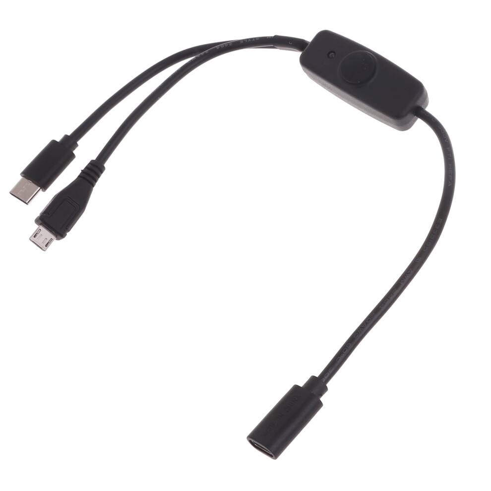 Usb C To Micro Usb Charging Cable With Switch 2-In-1 900223712462