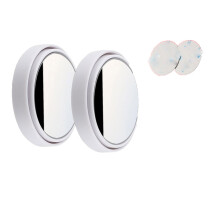 Rétroviseur d'angle mort 360 pour voiture, rond de 5 cm (2 pouces) en verre véritable, grand angle, adhésif, ABS, pour voitures, SUV et camions