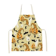 Grembiule di Halloween nero con maniche, taglia 2 per bambini, 47x38 cm