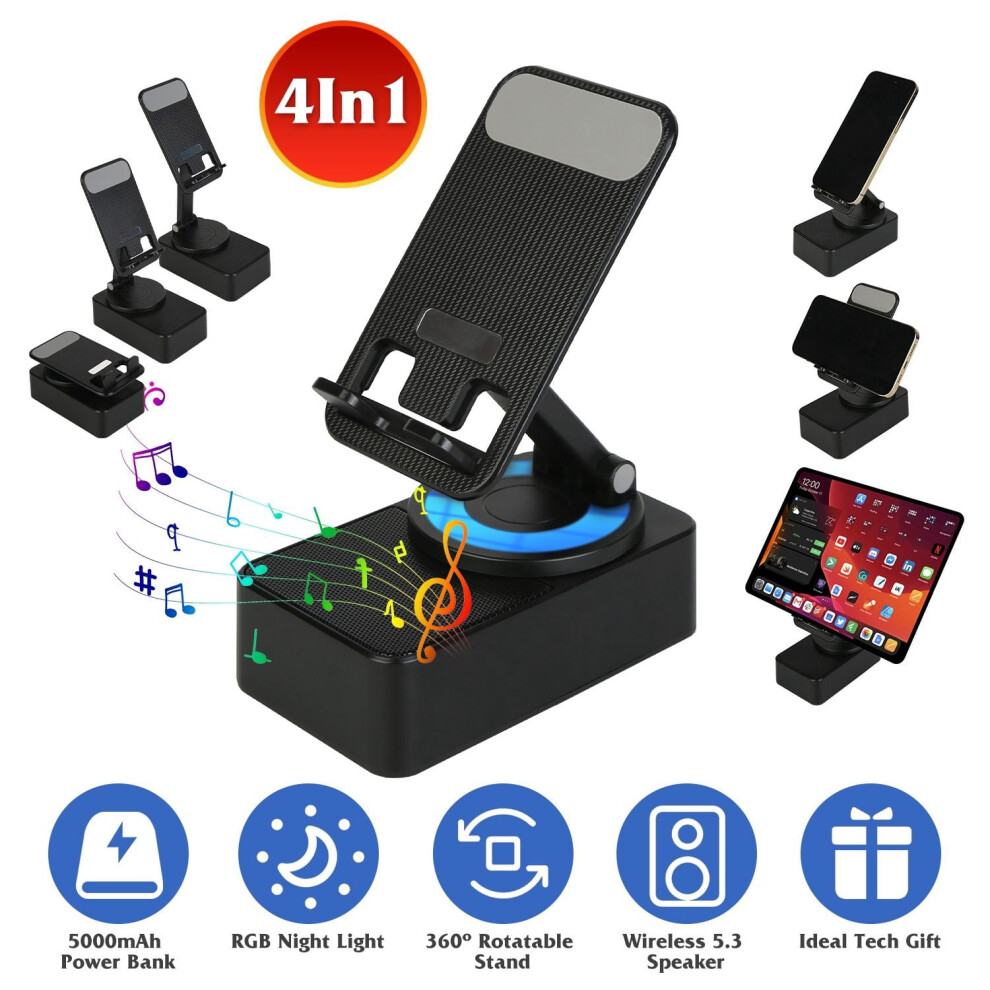 Wireless Speaker Phone Stand With Power Bank 5000Mah Light 900223252999