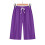 Bermudashorts til dame, ensfarget lilla, bomull og lin, 5 lommer 2