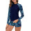 Maiô feminino de manga comprida com proteção UV e shorts. 2
