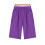 Bermudashorts til dame, ensfarget lilla, bomull og lin, 5 lommer 4