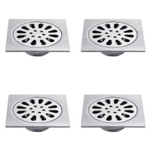Stainless Steel Floor Drain 4 Inch Square 4PCS