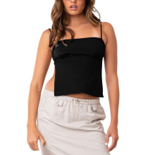 Women's halter tank top double lined backless crop top