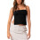 Women's halter tank top double lined backless crop top 1