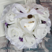 Wedding Pillow Heart-Shaped Bearer Cushion 1 Piece
