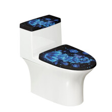 Sininen meduusa lisää lomacharmia joustavasta kankaasta valmistettu wc-kannen ja wc-säiliön kannen suojus, joustava, pehmeä, 17 x 21 tuumaa,