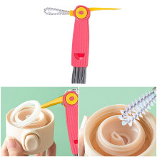 Brosse de nettoyage 3 en 1 pour tasses, thermos et biberons, rotative et pliable, atteint les endroits difficiles d'accès, compatible avec