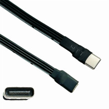 Przewód przedłużający USB C, płaski, 90 stopni, 1 m, 18 W, 480 Mb/s