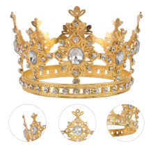 Topbathy Duurzame Gouden Kinderkroon Hoofdtooi voor Verjaardagsfeestjes Chique Strass Legering Taartaccessoire 1 stuk