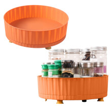 Plateau tournant en plastique orange, 25 cm (10 pouces), lot de 2