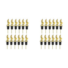 Weighted Stainless Steel Pourers Olive Oil Dispenser Spout Liquor Bottles Pourers Auto Flip Oil Dispenser (Gold, 24Pcs)