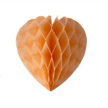 Heart-shaped honeycomb ball ornament orange 11.8 inch