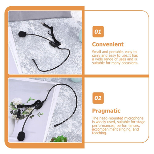 Dynamický mikrofonní headset pro zpěv, černý, 5 ks 2