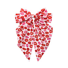 Pinza para el cabello con lazo en forma de corazón y cierre de resorte para mujer, 1