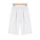 Bermudashorts til dame i bomull og lin, ensfarget hvit 4