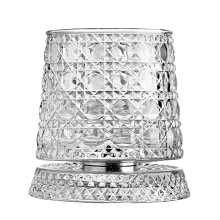 Clear Crystal Rotating Whiskey Glass 260ml with Base for Home Bar Decor