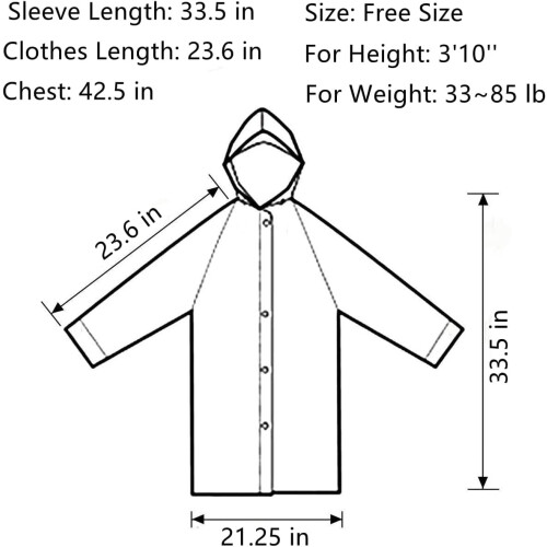 Kids Rain Poncho EVA Reusable 2-Pack for Ages 6-14 1