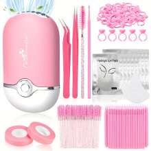 Eyelash Extension Kit for Beginners: USB Air-Cooled Dryer, Tweezers, Swabs, Brushes, Curlers & Tape – Compatible with All Lash Tools