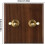 Walnut Wood Light Switch Plate with Brass Lever 2-Gang 2